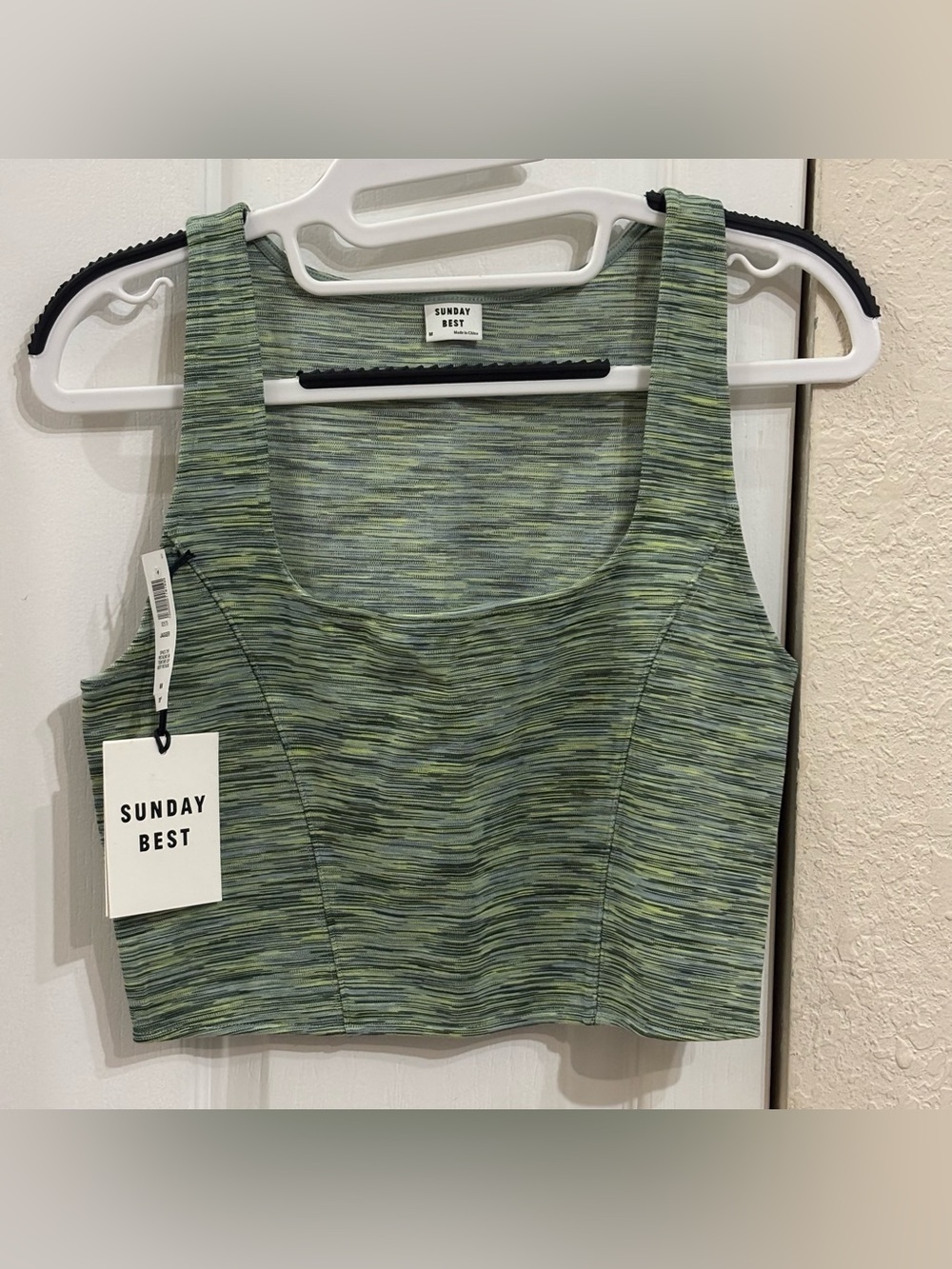 Sunday Best Green Space-Dye Cropped Tank Top